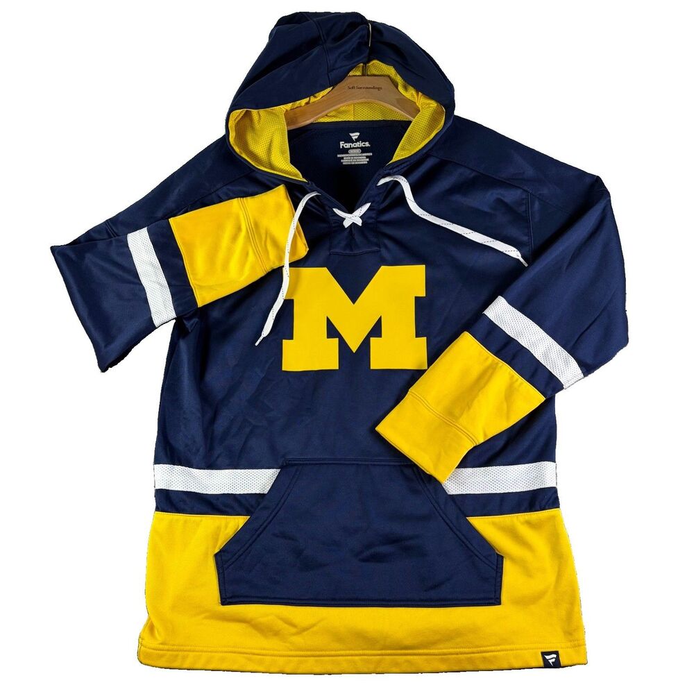 Fanatics Michigan Wolverines Lacer Hoodie Mens Medium Go Blue Logo NCAA College